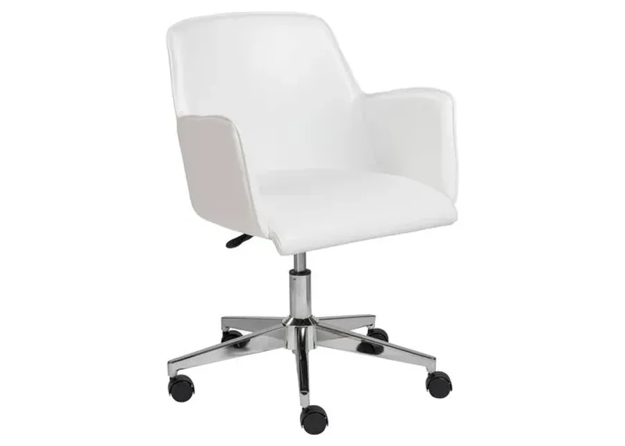 Sonny Leatherette Office Chair - White