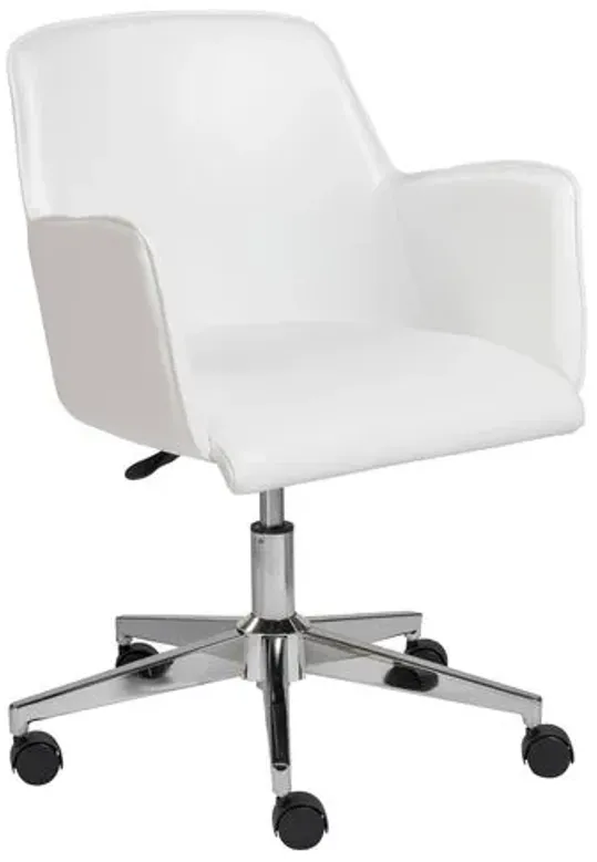 Sonny Leatherette Office Chair - White