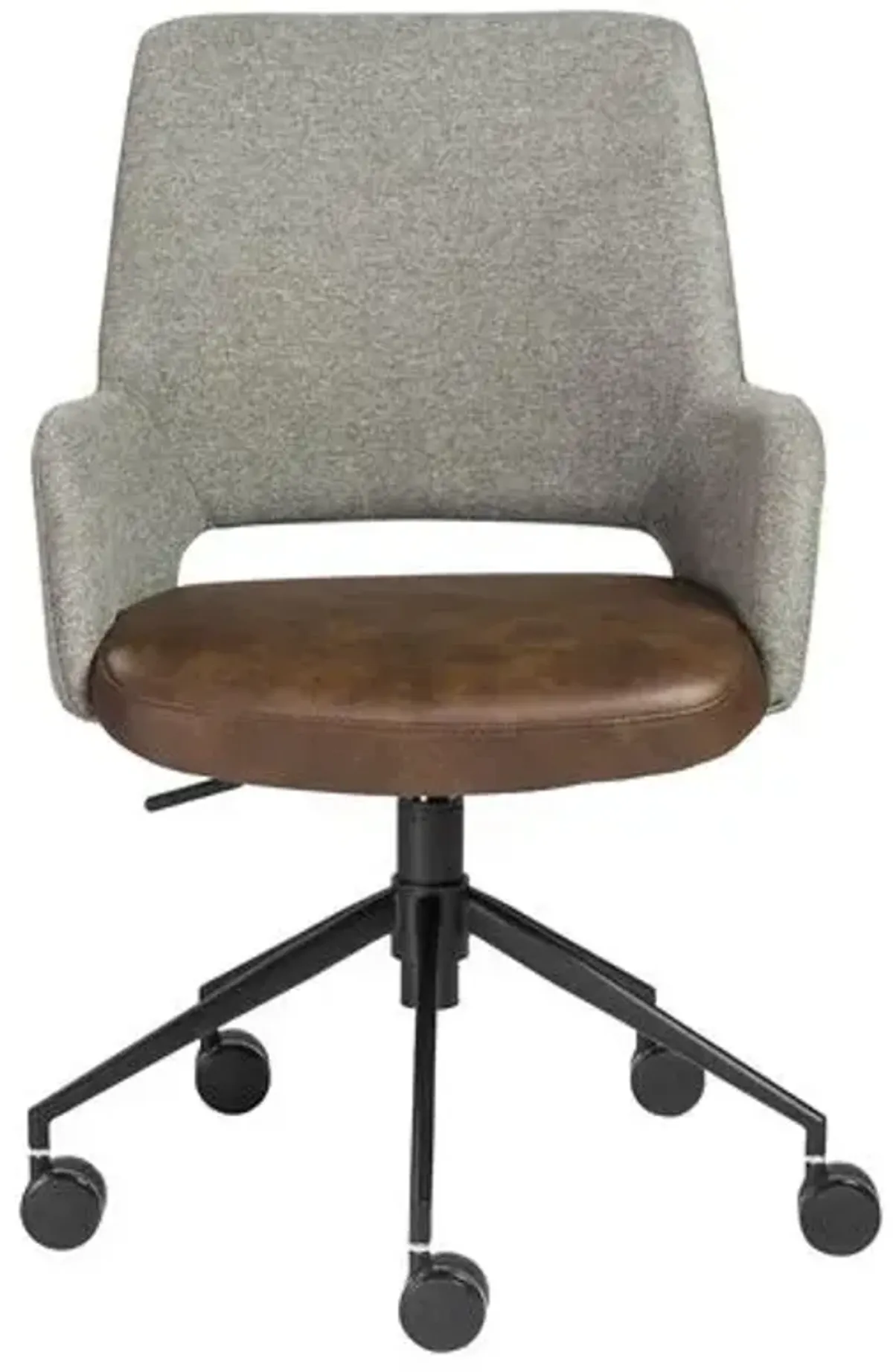 Ava Office Chair - Light Gray/Brown - Black