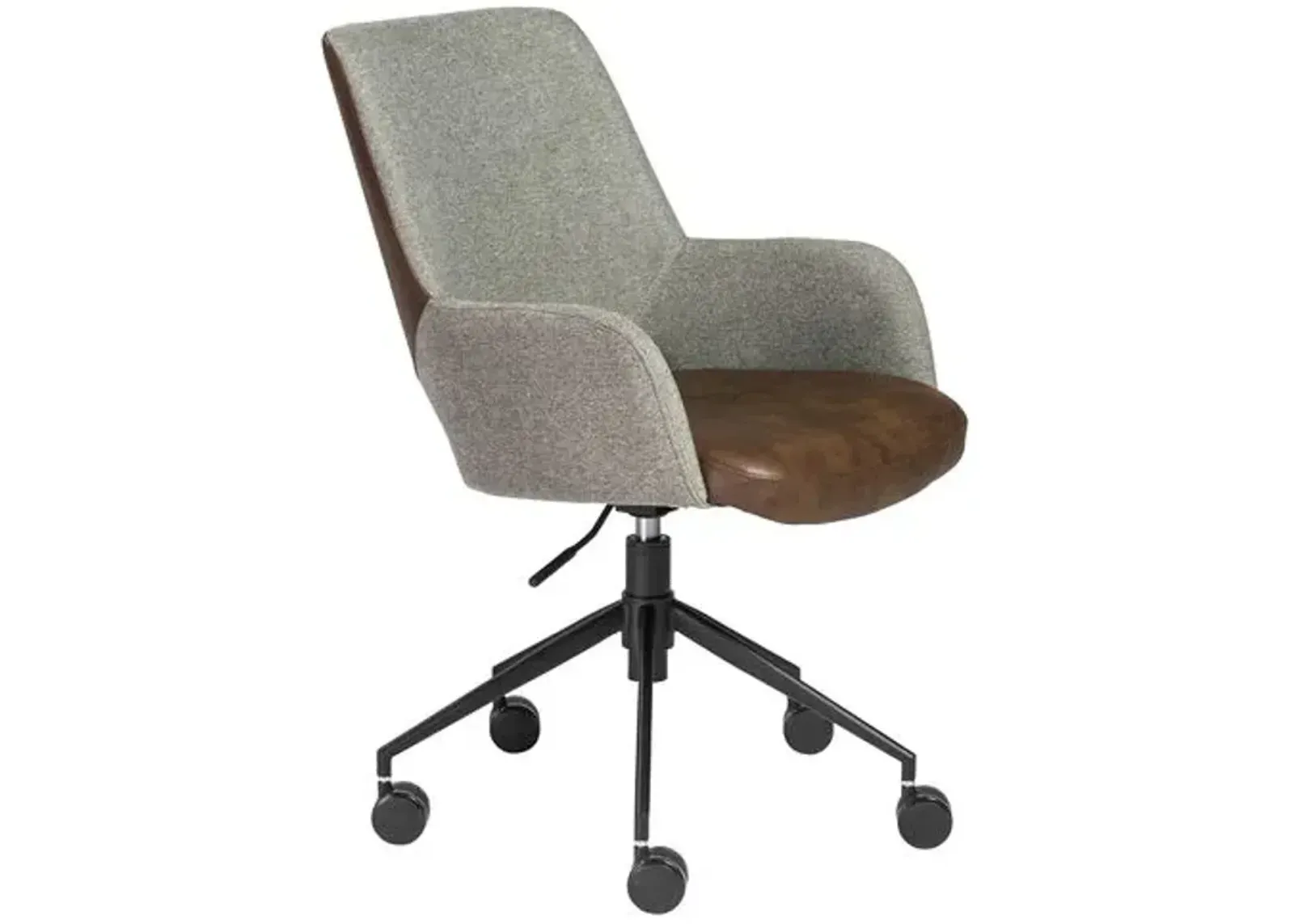 Ava Office Chair - Light Gray/Brown - Black