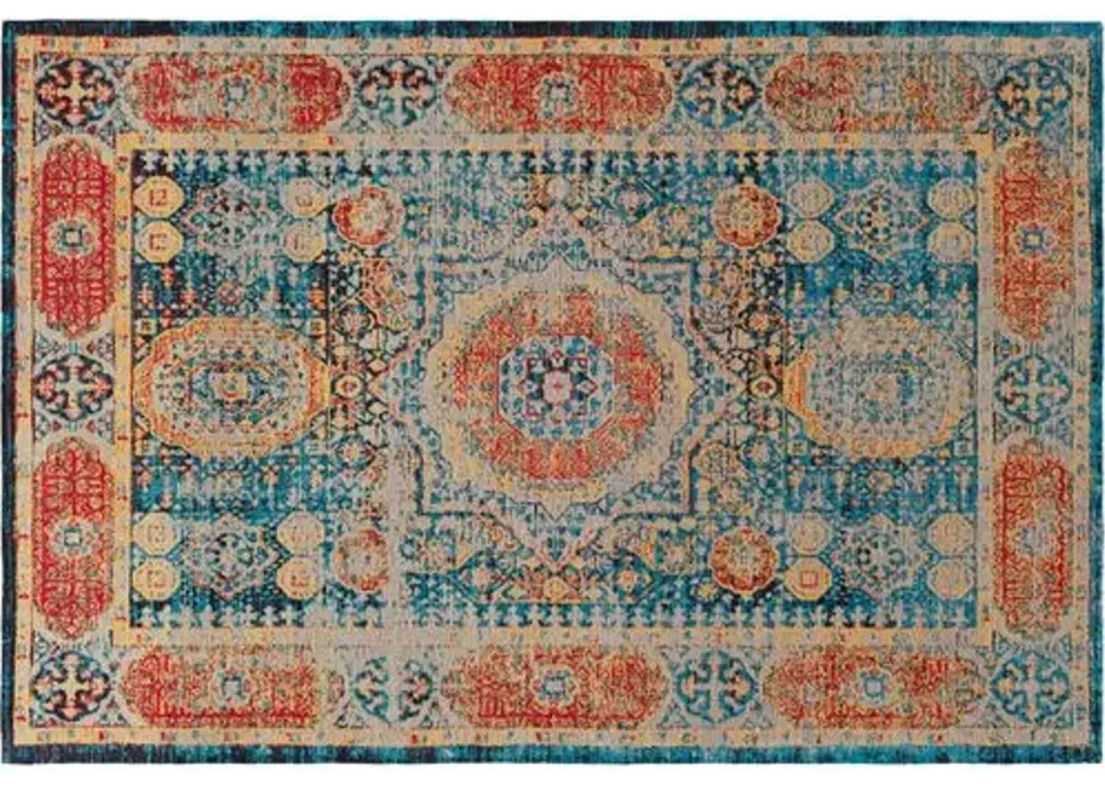 Amsterdam Rug - Blue/Mustard - Blue