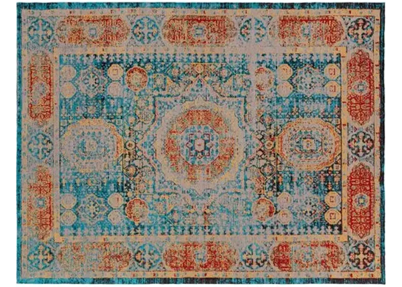 Amsterdam Rug - Blue/Mustard - Blue