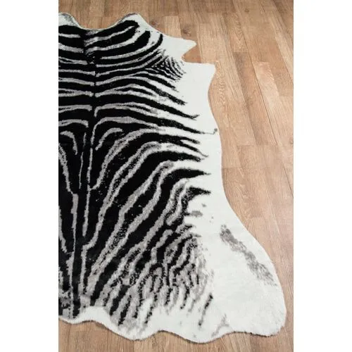 5'x8' Acadia Zebra Faux-Hide Rug - Black - Erin Gates - Black