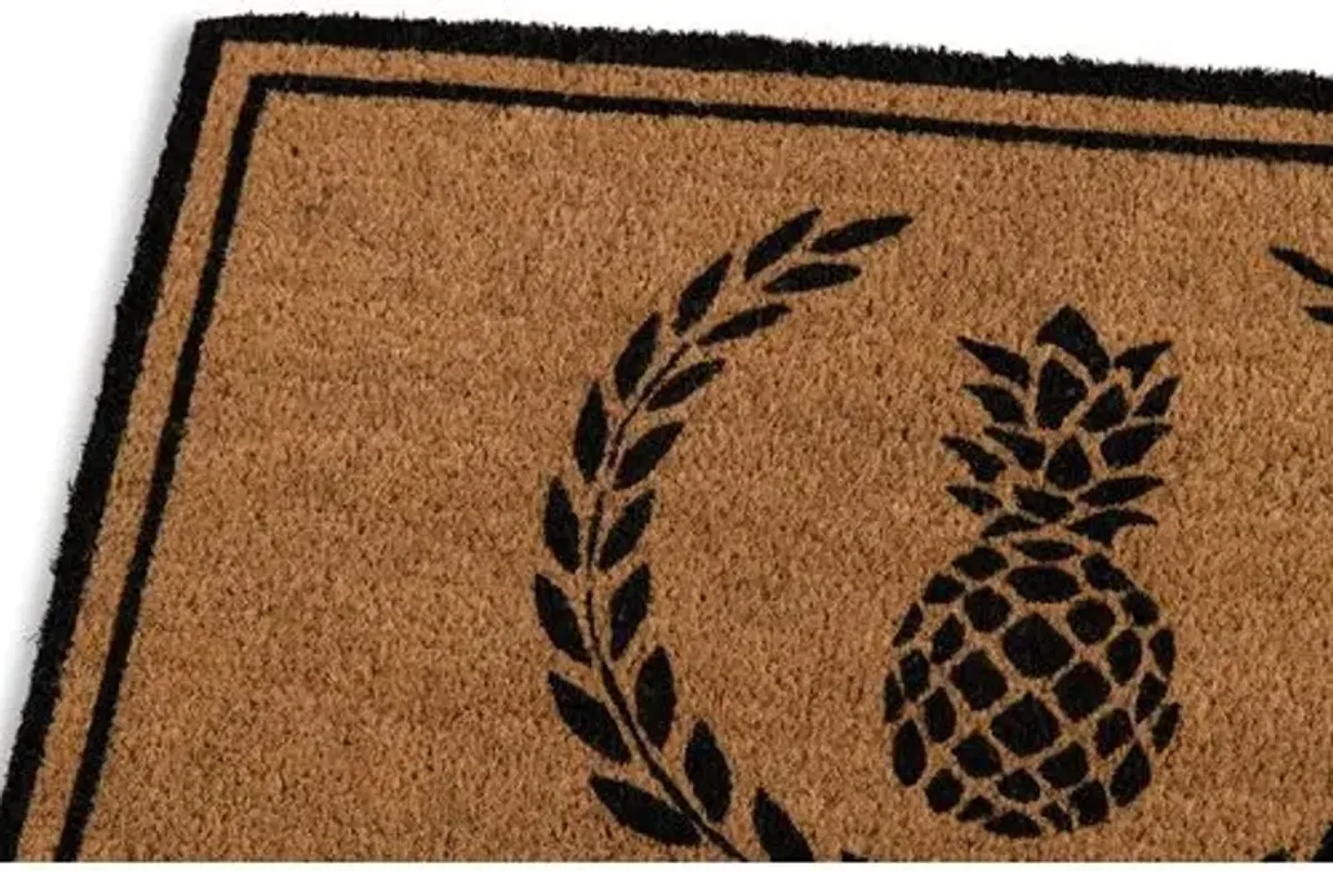 1'6"x2'6" Pineapple Doormat - Black - Erin Gates - Brown