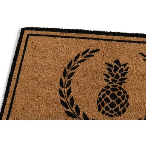 1'6"x2'6" Pineapple Doormat - Black - Erin Gates - Brown