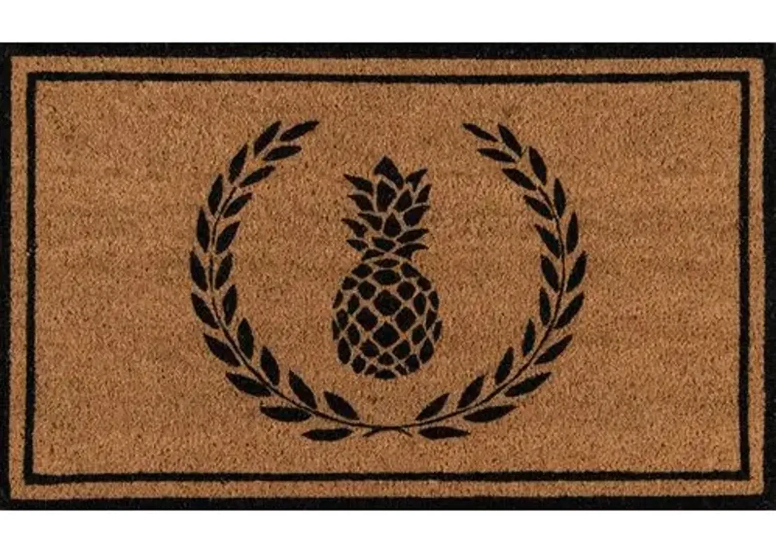 1'6"x2'6" Pineapple Doormat - Black - Erin Gates - Brown