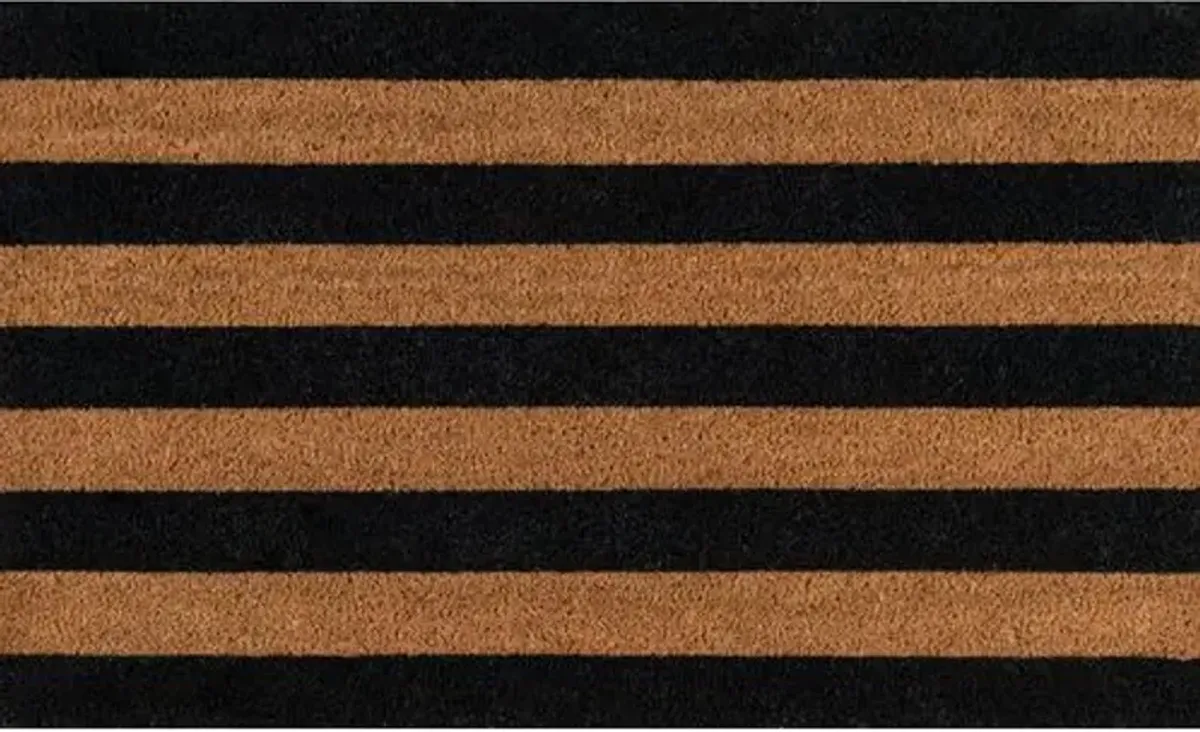 1'6"x2'6" Stripe Doormat - Black - Erin Gates - Brown