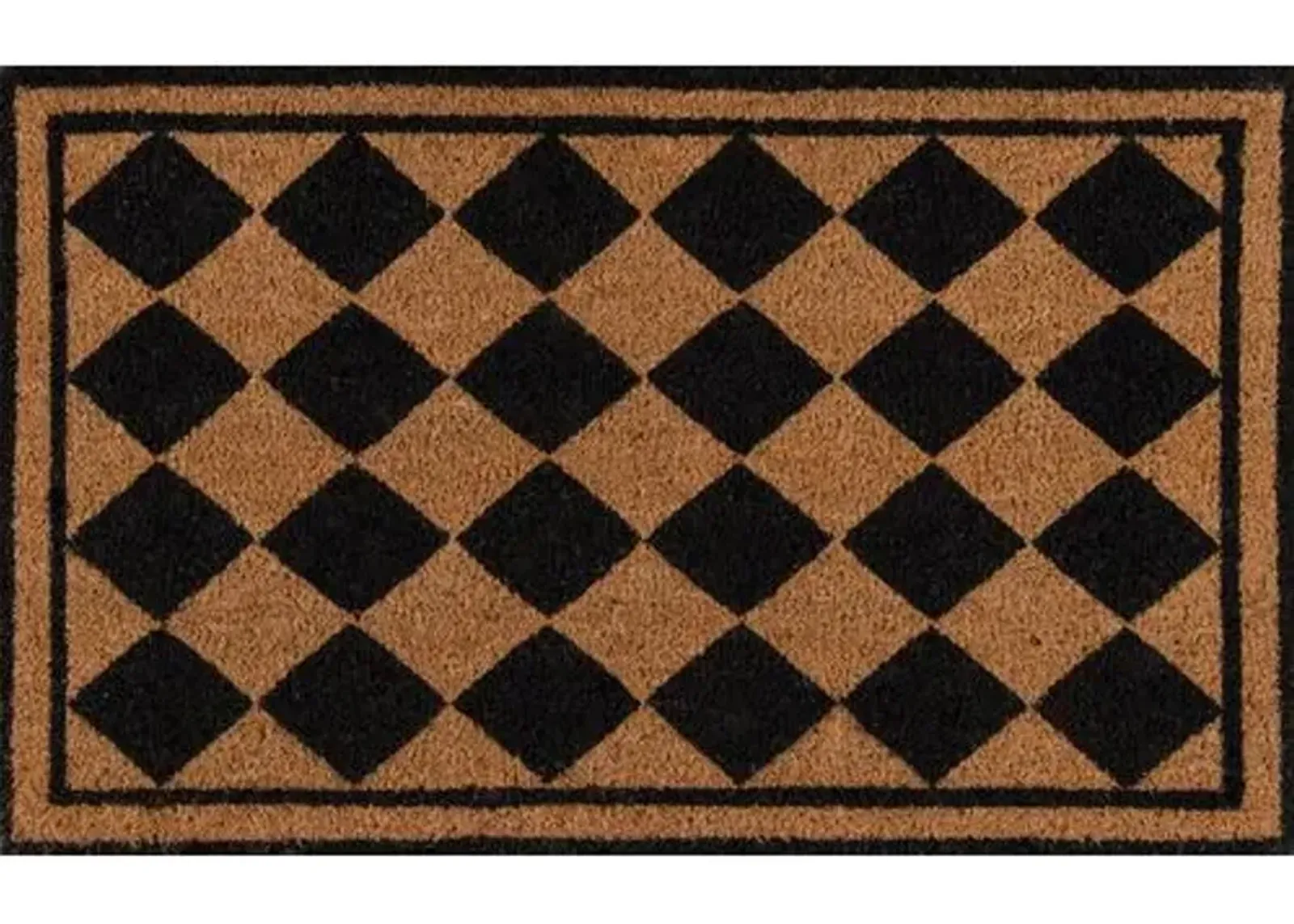 1'6"x2'6" Harlequin Diamond Doormat - Black - Erin Gates - Brown