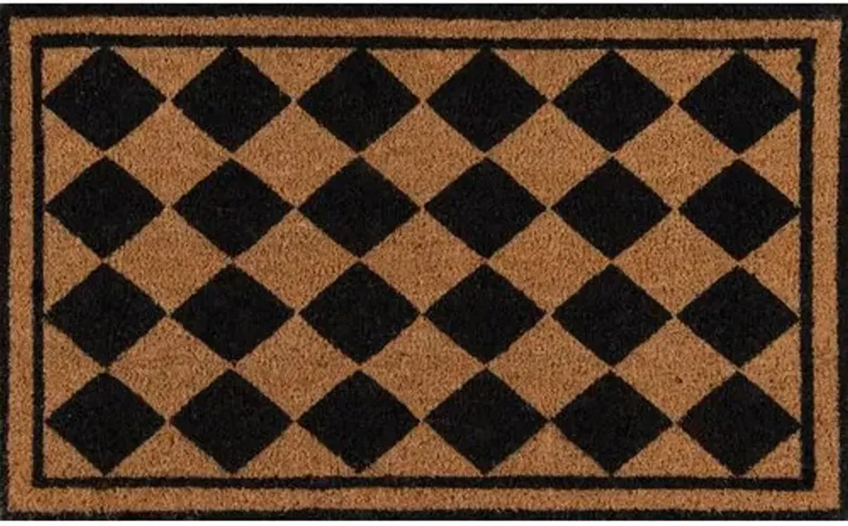 1'6"x2'6" Harlequin Diamond Doormat - Black - Erin Gates - Brown