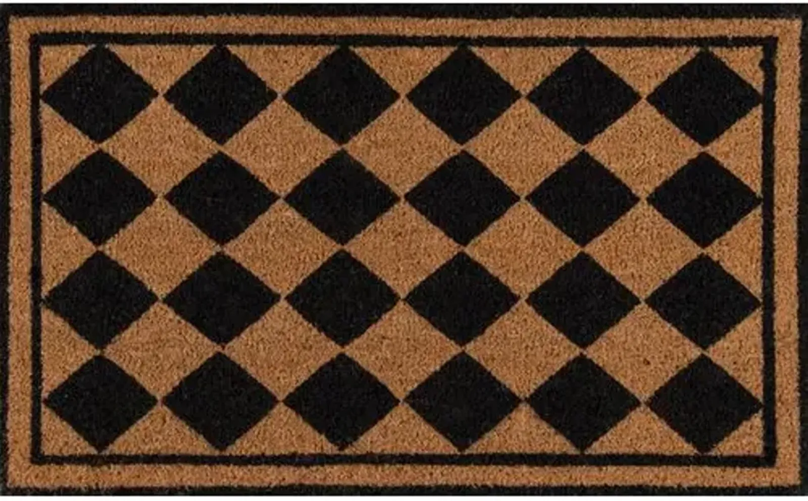 1'6"x2'6" Harlequin Diamond Doormat - Black - Erin Gates - Brown