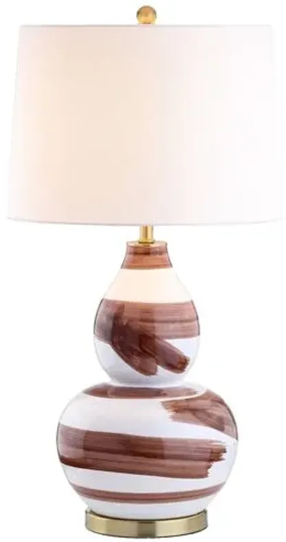 Riley Table Lamp - Brown/White