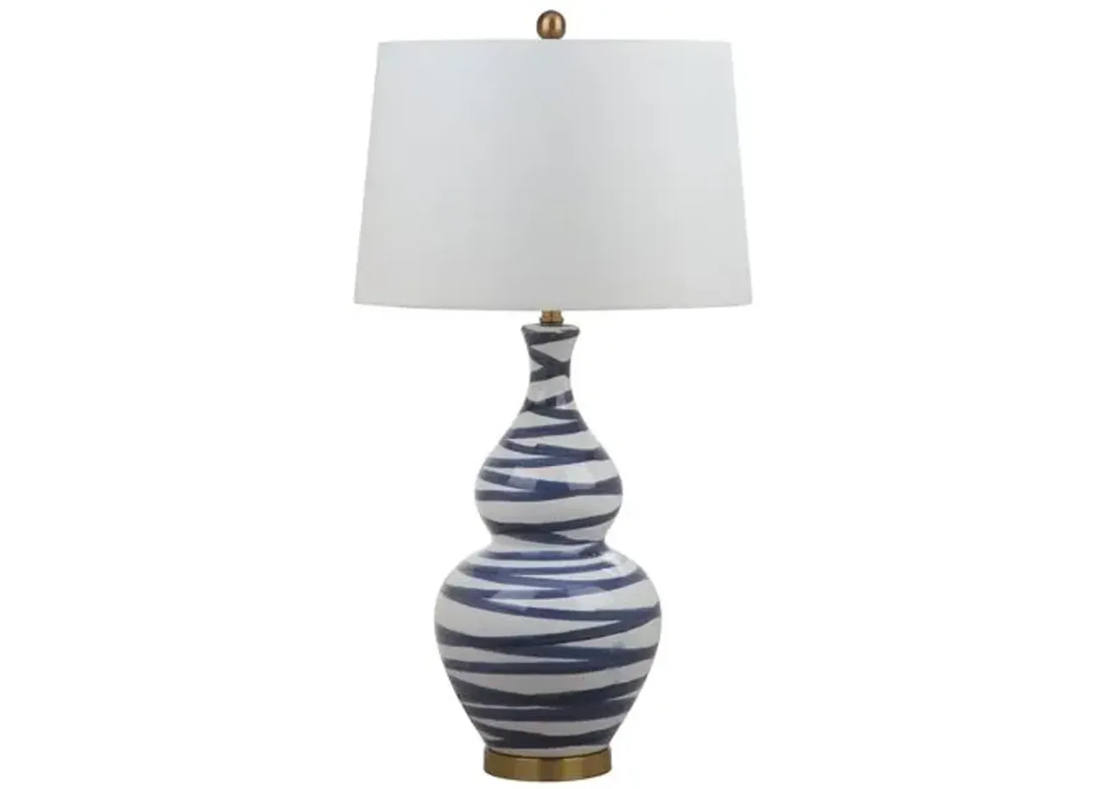 Riley Table Lamp - White/Blue