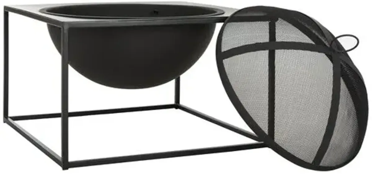 Leros Outdoor Fire Pit - Black