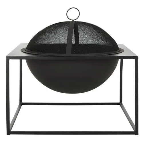 Leros Outdoor Fire Pit - Black