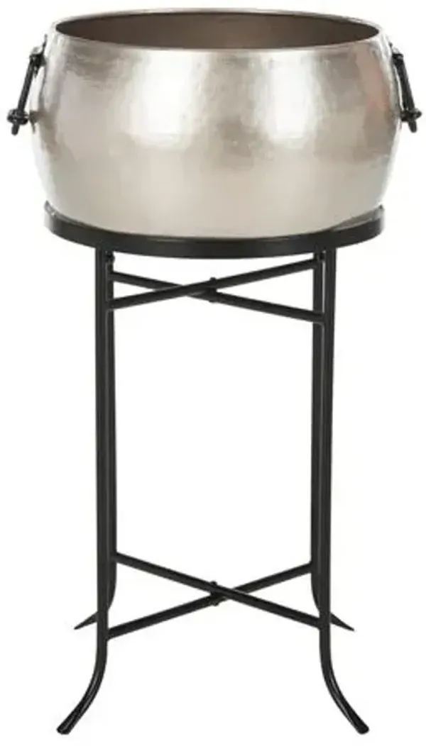 Azov Beverage Outdoor Tub - Pewter/Black - Silver