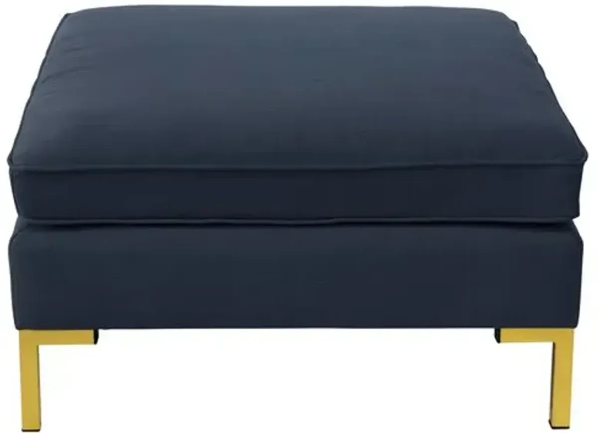 Marceau Ottoman - Handcrafted - Blue