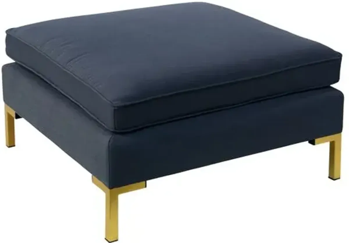 Marceau Ottoman - Handcrafted - Blue