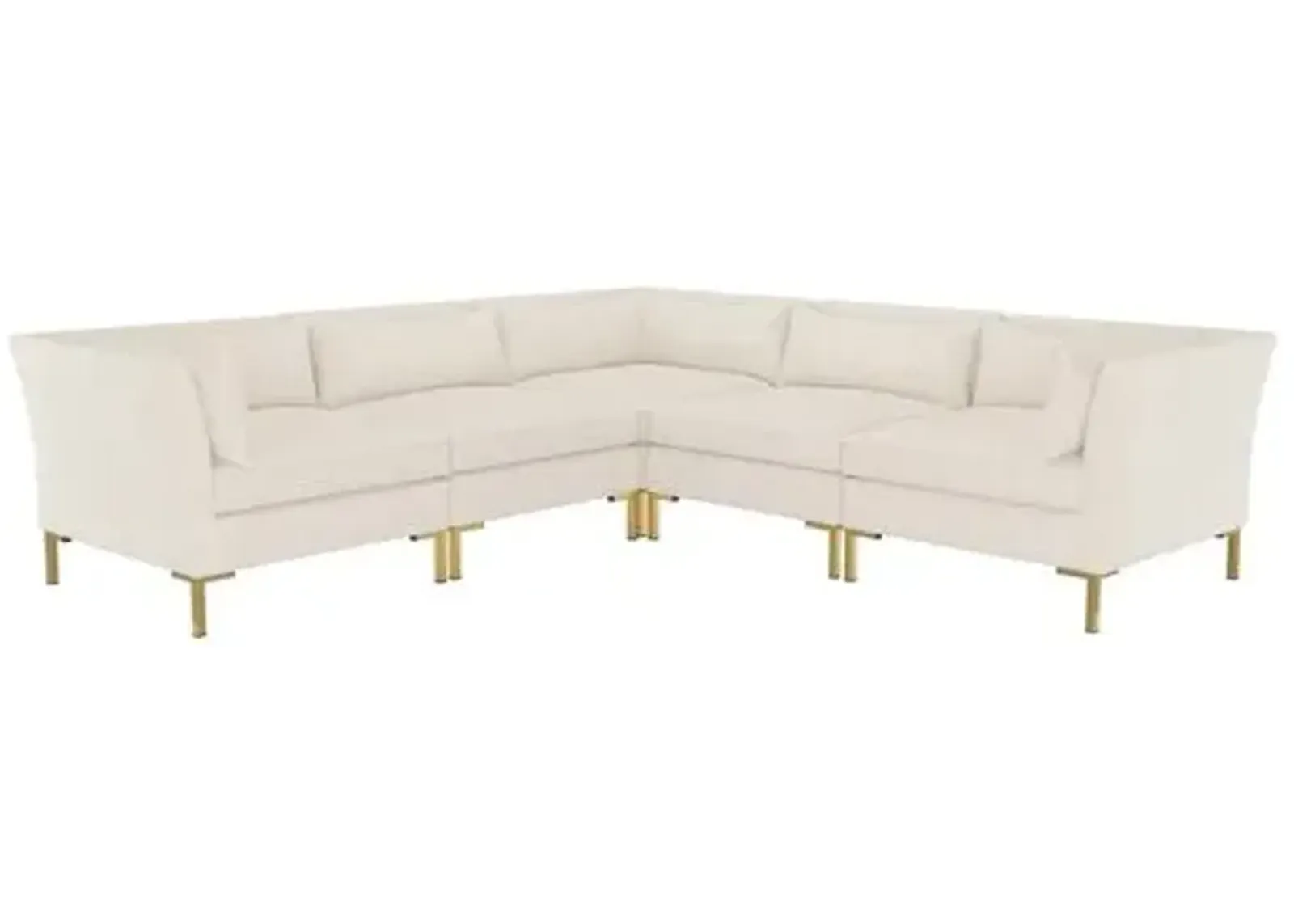 Marceau Linen L-Shaped Sectional - Handcrafted - Beige