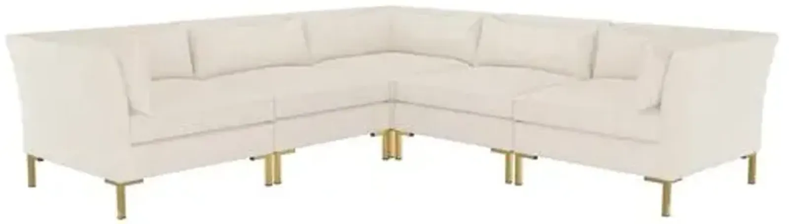 Marceau Linen L-Shaped Sectional - Handcrafted - Beige