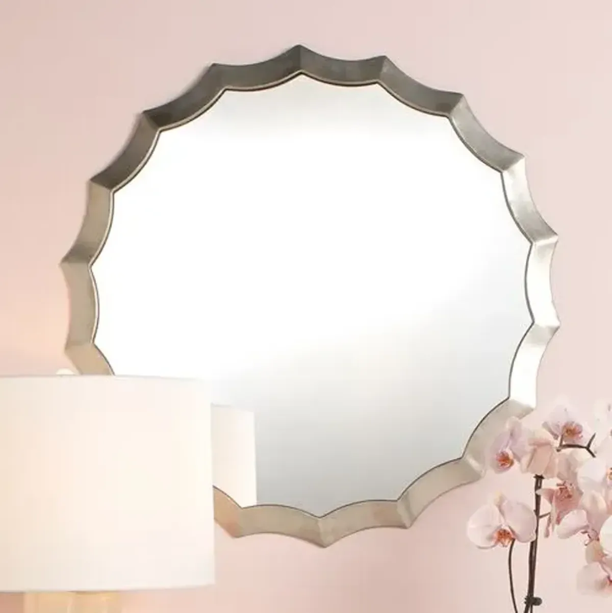 Leon Wall Mirror - Antiqued Silver