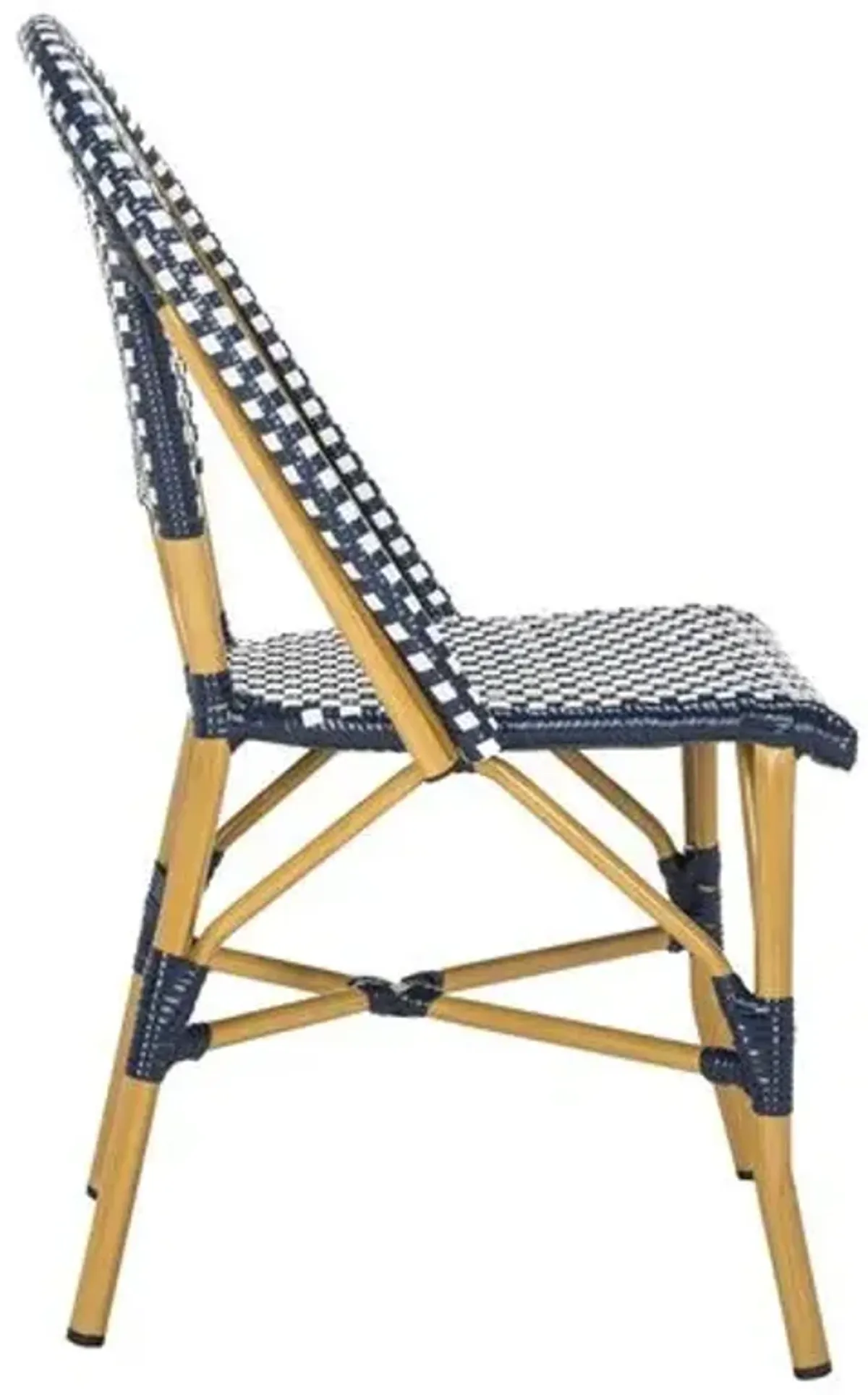 Set of 2 Odeon Stackable Outdoor Side Chairs - Navy/White - Blue