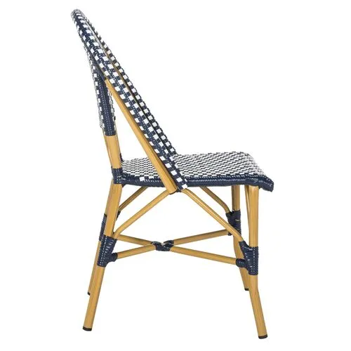 Set of 2 Odeon Stackable Outdoor Side Chairs - Navy/White - Blue