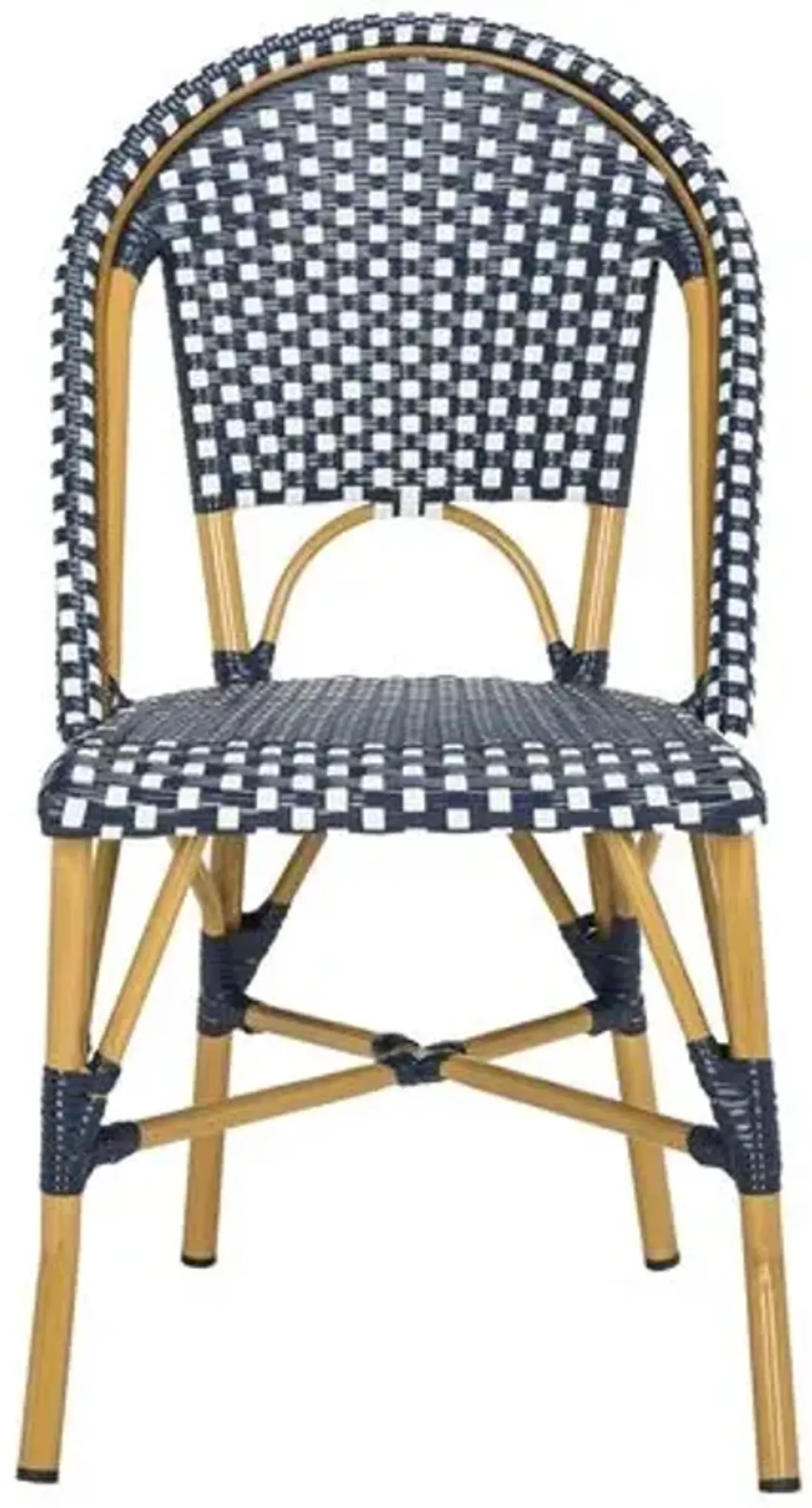 Set of 2 Odeon Stackable Outdoor Side Chairs - Navy/White - Blue