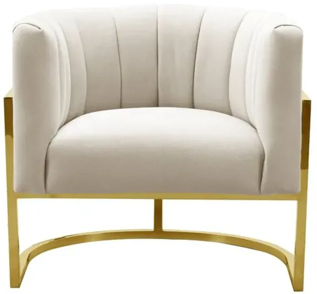 Tondela Accent Chair - Cream Velvet - Beige, Comfortable, Durable, Velvet Upholstery