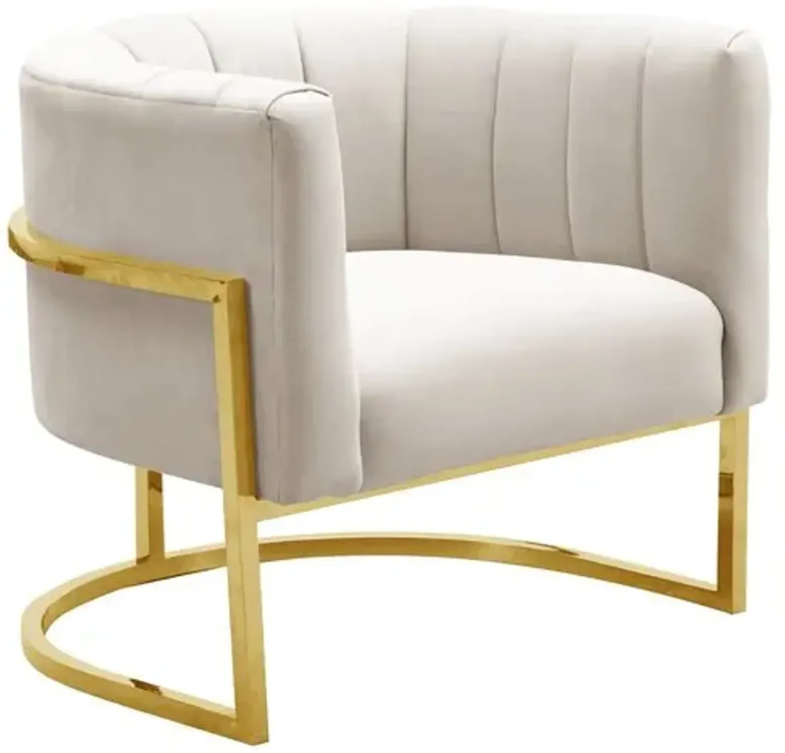 Tondela Accent Chair - Cream Velvet - Beige, Comfortable, Durable, Velvet Upholstery