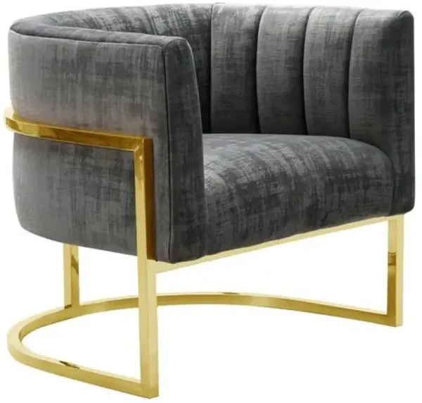 Tondela Accent Chair - Gray Velvet, Comfortable, Durable, Velvet Upholstery