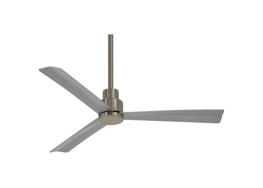 Simple Ceiling Fan - Brushed Nickel Wet - Silver - 3 Blades - 3 Blades, Hardwired, Hand-Held Remote Control