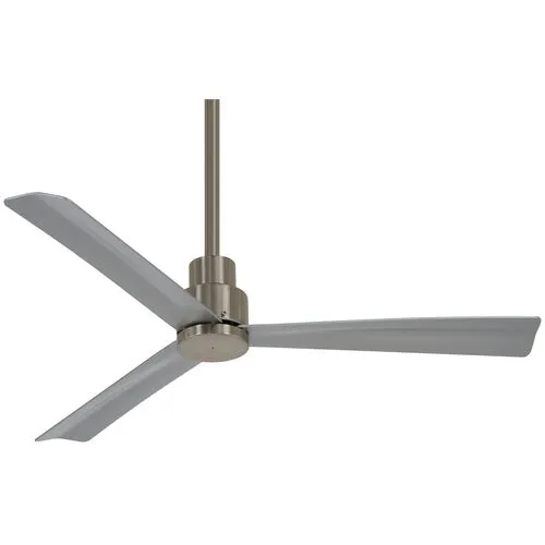 Simple Ceiling Fan - Brushed Nickel Wet - Silver - 3 Blades - 3 Blades, Hardwired, Hand-Held Remote Control