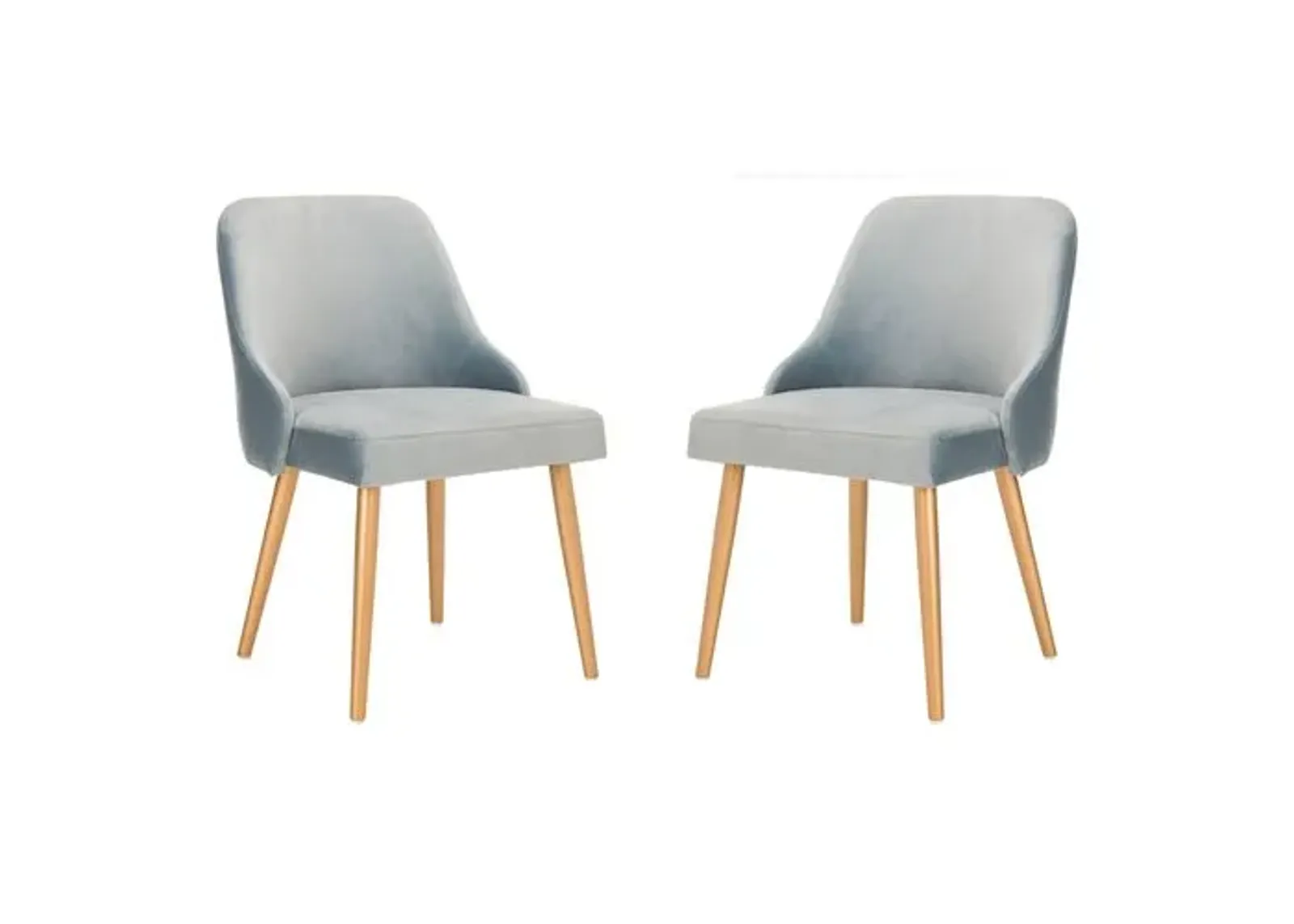 Set of 2 Andover Side Chairs - Slate Blue Velvet