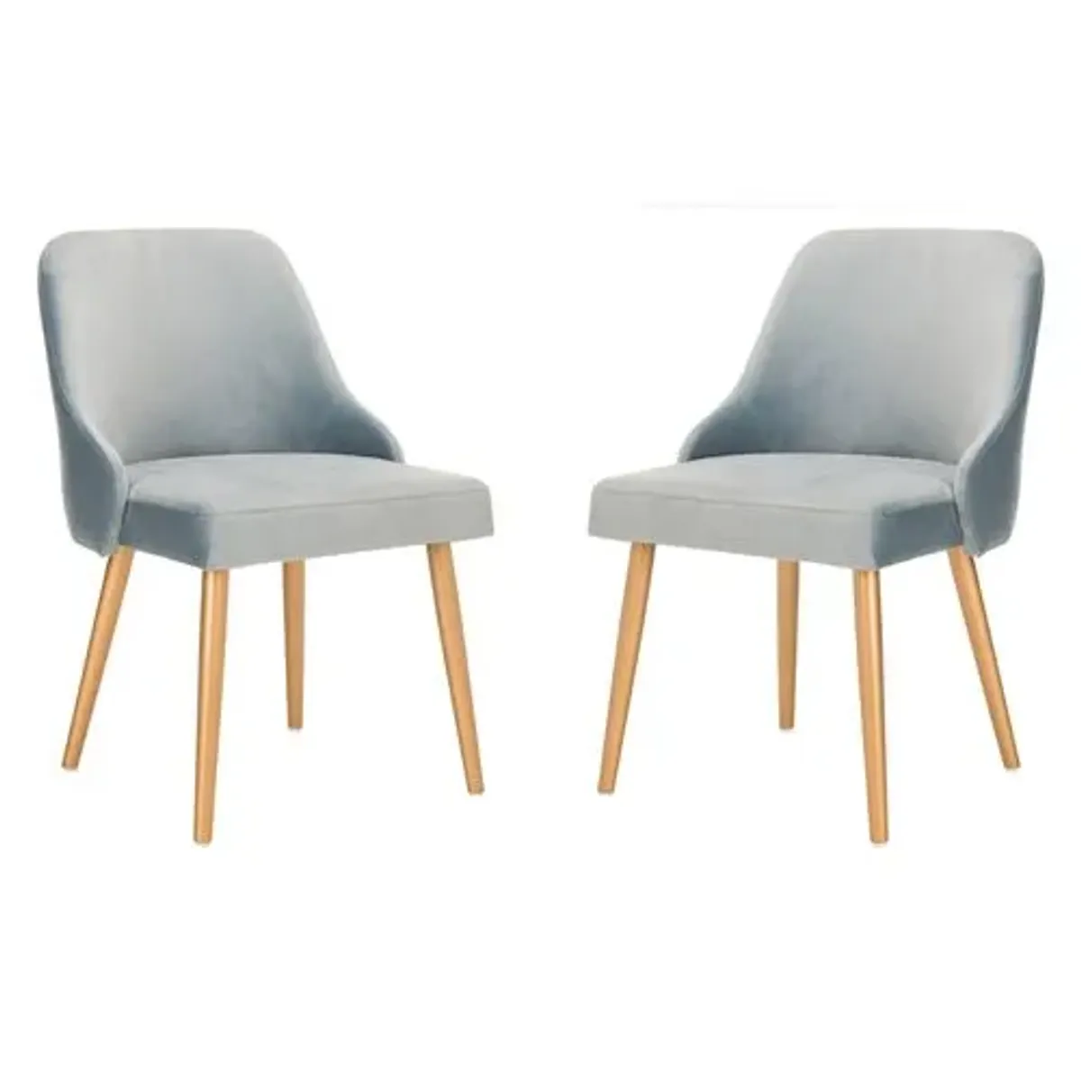 Set of 2 Andover Side Chairs - Slate Blue Velvet