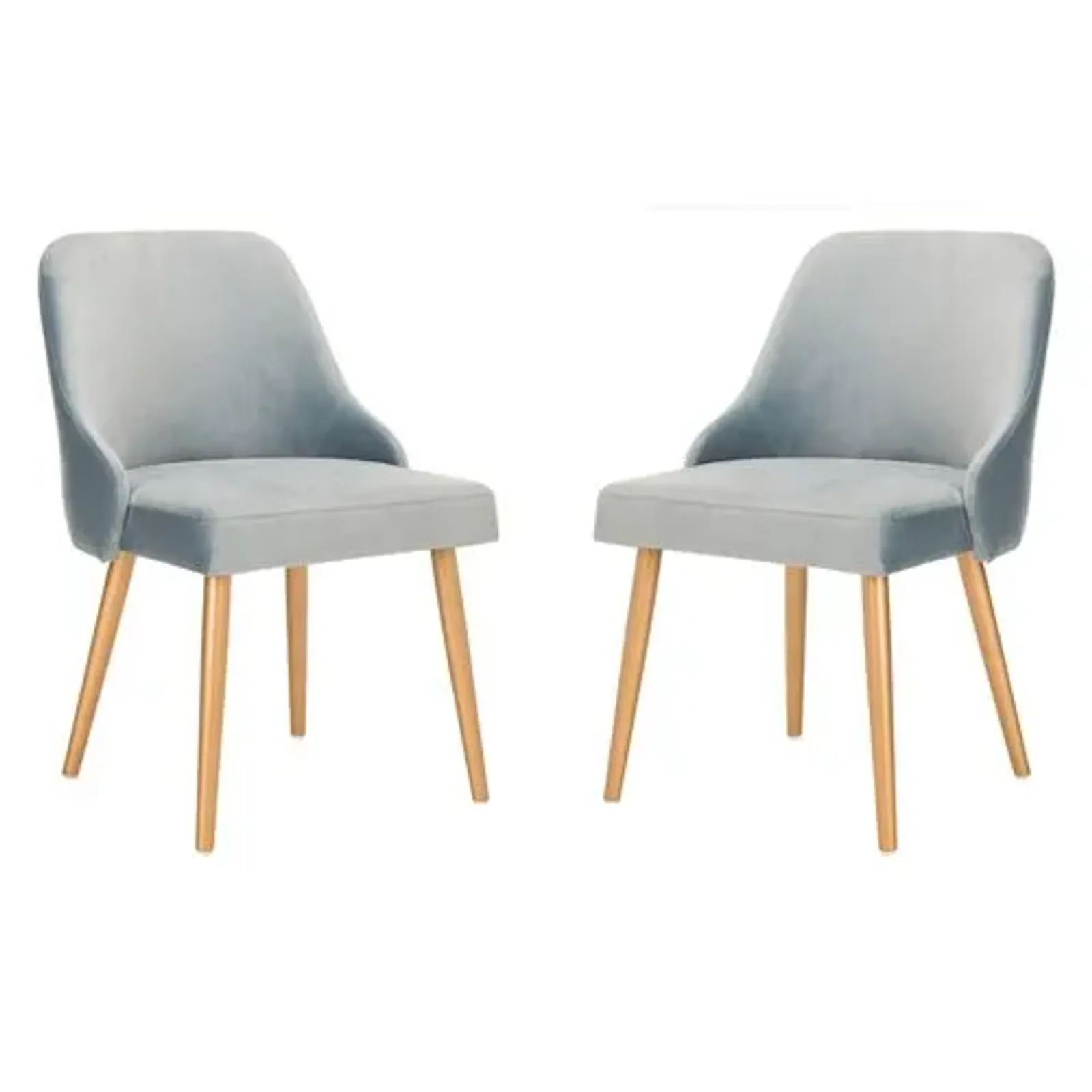 Set of 2 Andover Side Chairs - Slate Blue Velvet