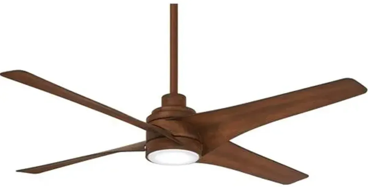 Swept LED Ceiling Fan - Distressed Koa - Brown, Hardwired, Hand-Held Remote Control