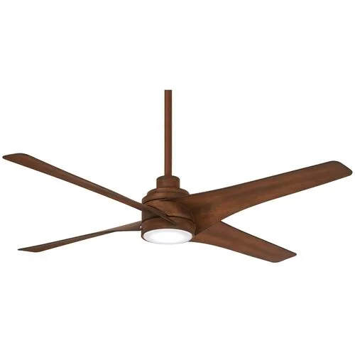 Swept LED Ceiling Fan - Distressed Koa - Brown, Hardwired, Hand-Held Remote Control