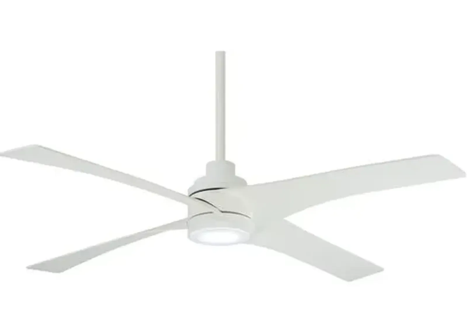 Swept LED Ceiling Fan - Flat White, Hardwired, Hand-Held Remote Control