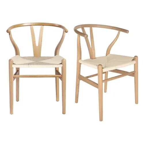 Set of 2 Nina Side Chairs - Natural - Beige