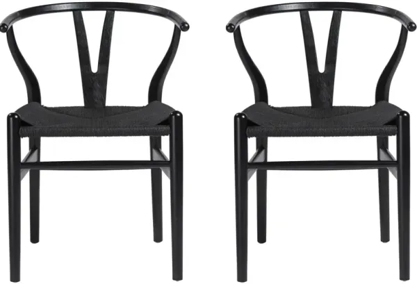S/2 Nina Side Chairs, Black
