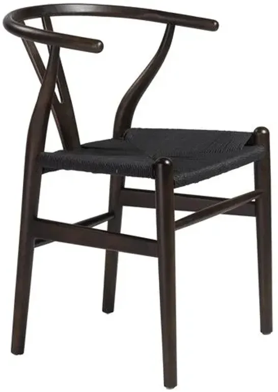 Set of 2 Nina Side Chairs - Walnut/Black