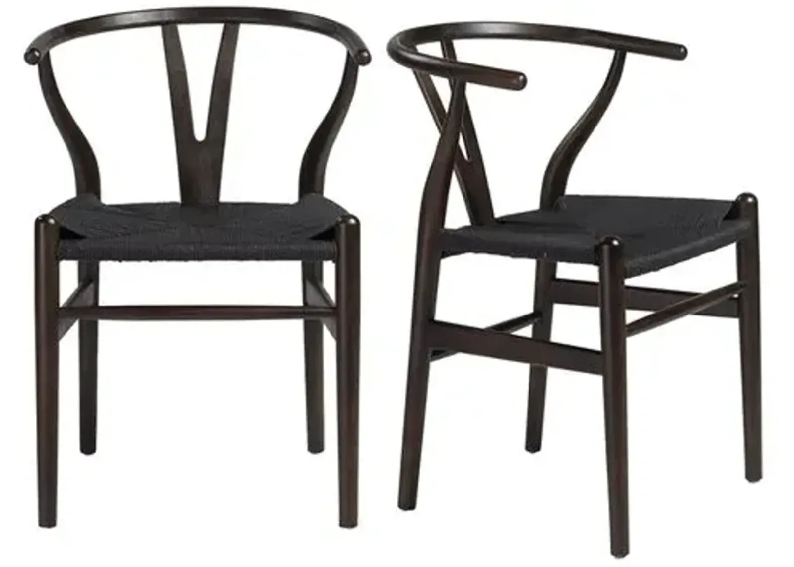 Set of 2 Nina Side Chairs - Walnut/Black