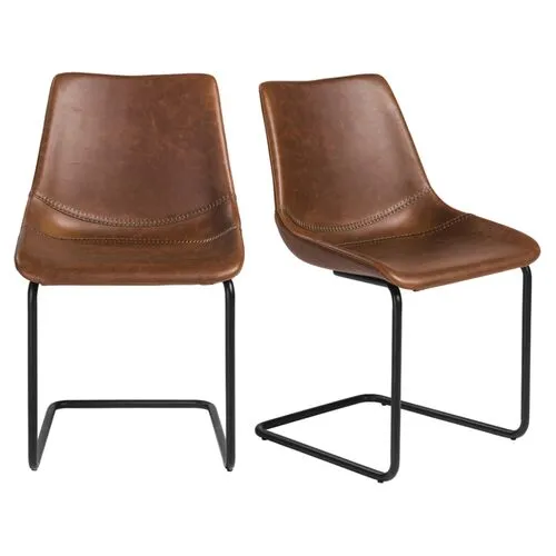 Set of 2 Ryan Side Chairs - Dark Brown