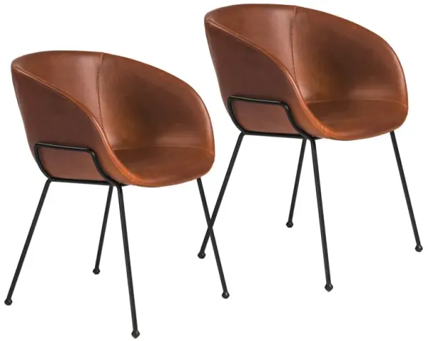 S/2 Andie Armchairs, Dark Brown