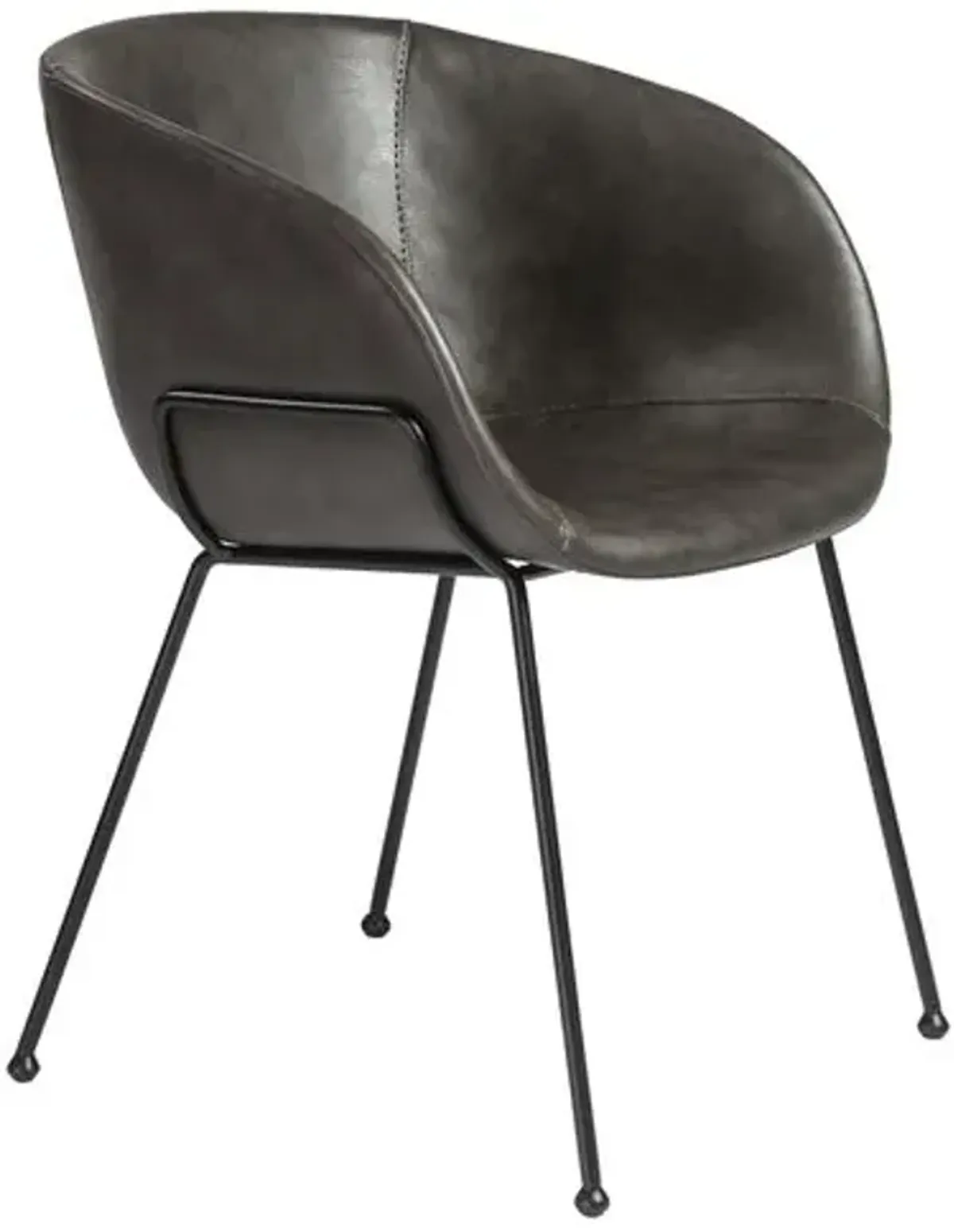 Set of 2 Andie Armchairs - Dark Gray - Black