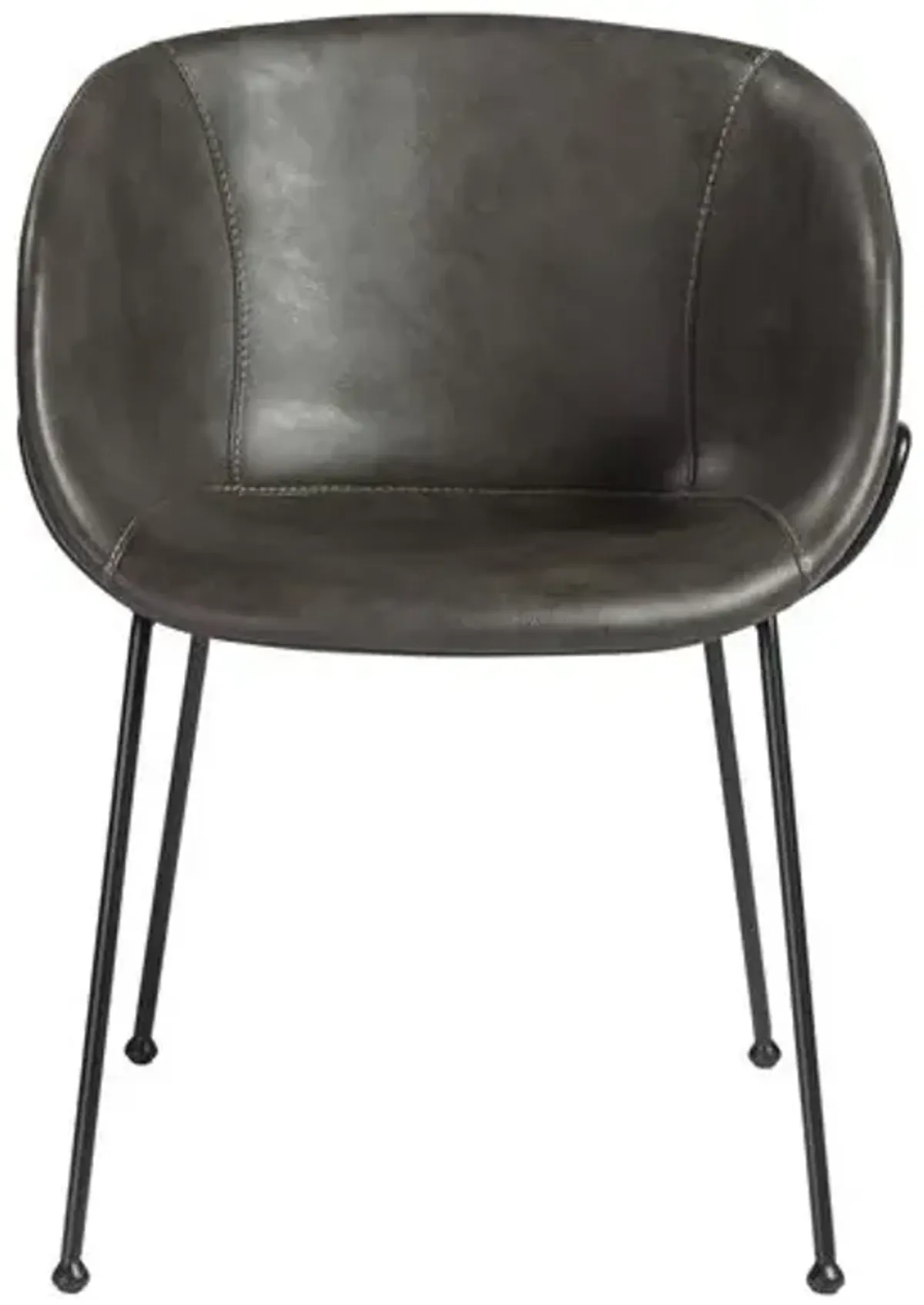 Set of 2 Andie Armchairs - Dark Gray - Black