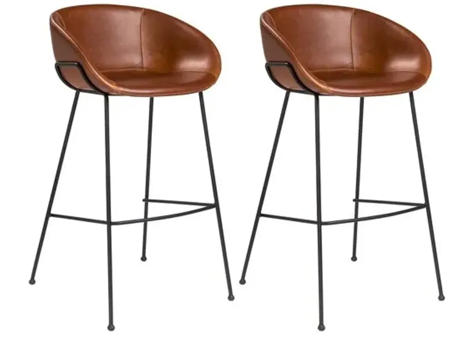 Set of 2 Andie Barstools - Dark Brown