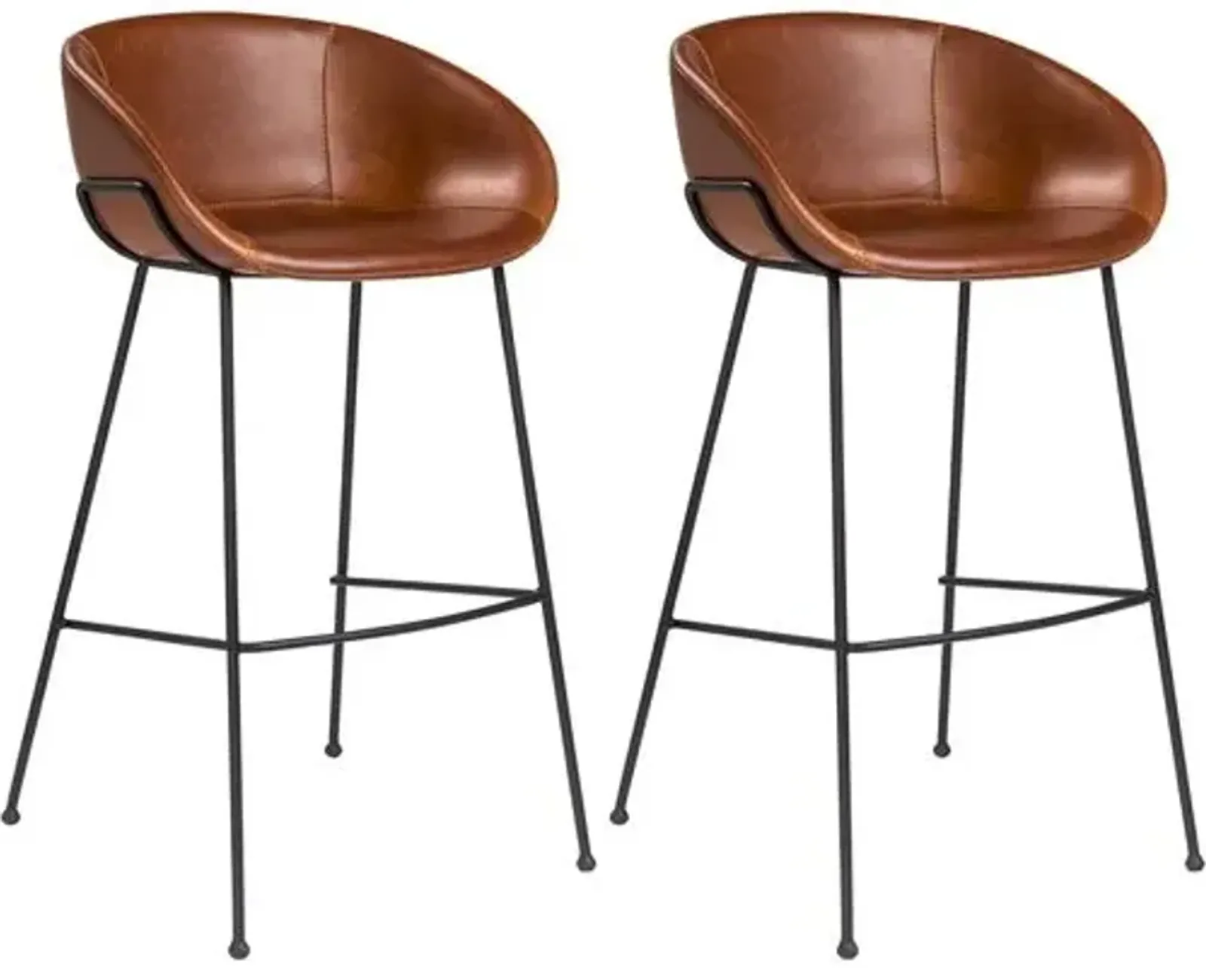 Set of 2 Andie Barstools - Dark Brown