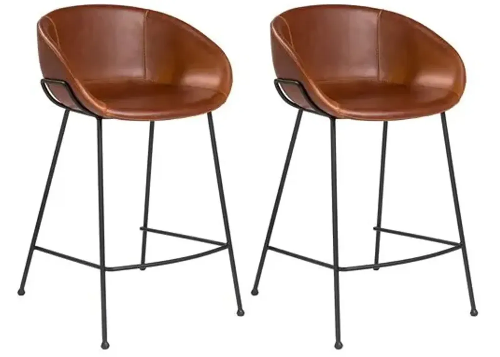 Set of 2 Andie Counter Stools - Dark Brown