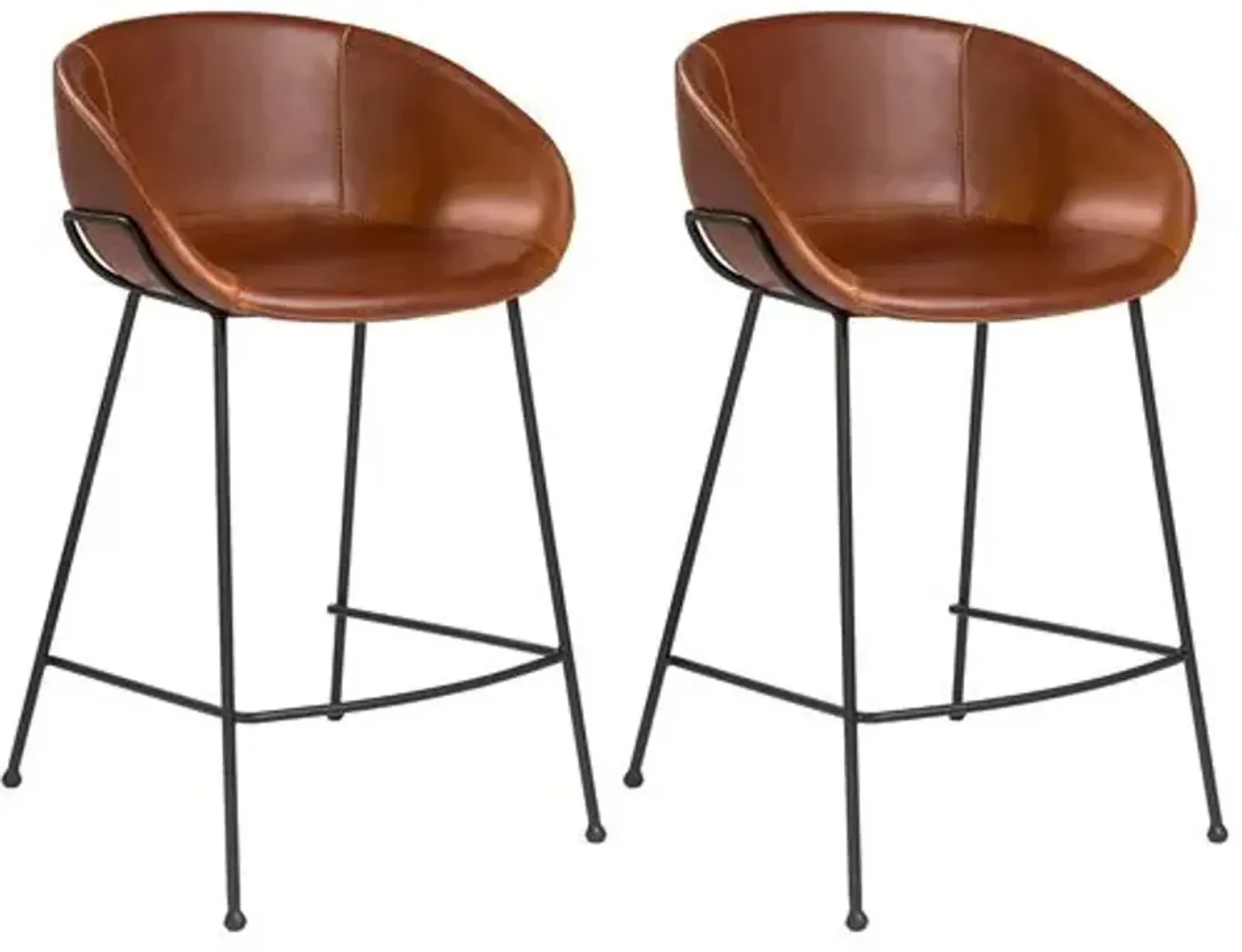 Set of 2 Andie Counter Stools - Dark Brown